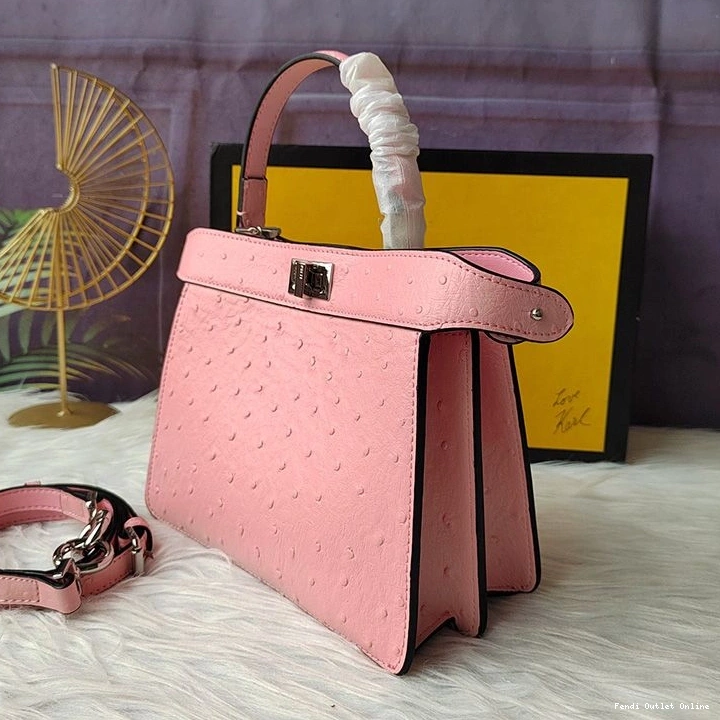 Cheap In Ostrich Fendi Bag Peekaboo Pink Leather ISeeU Petite 0707